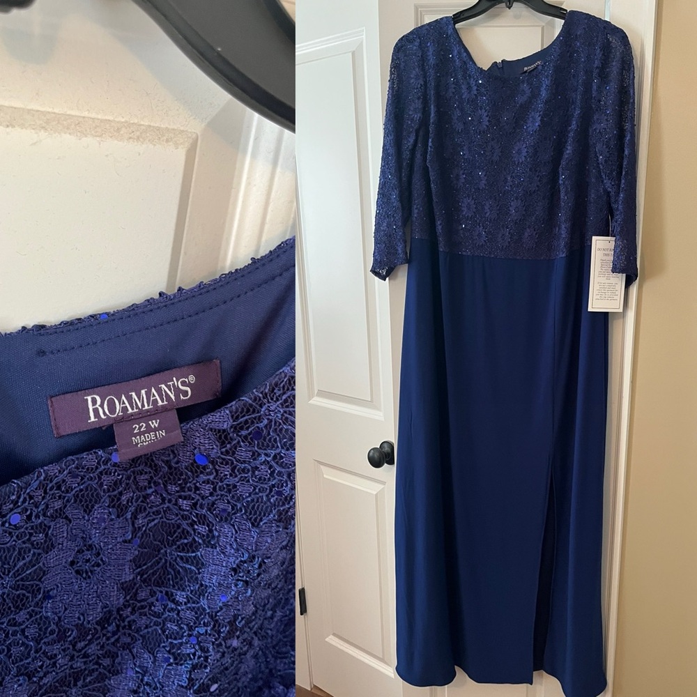 Roaman's Royal Blue Lace Dress
